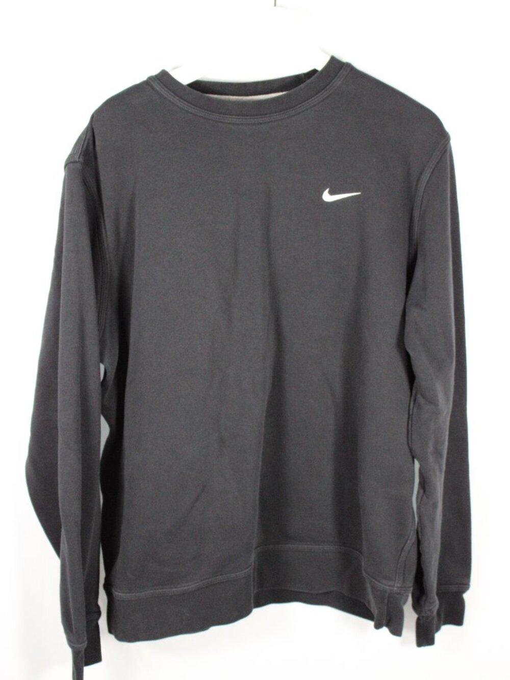 Nike Black Sweatshirt Mens Sz XL Black Crewneck Pullover Embroidered Swoosh Logo